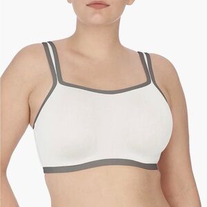 Natori Yogi Contour Convertible Sports Bra 731050 White/Grey Sz 34C NWT